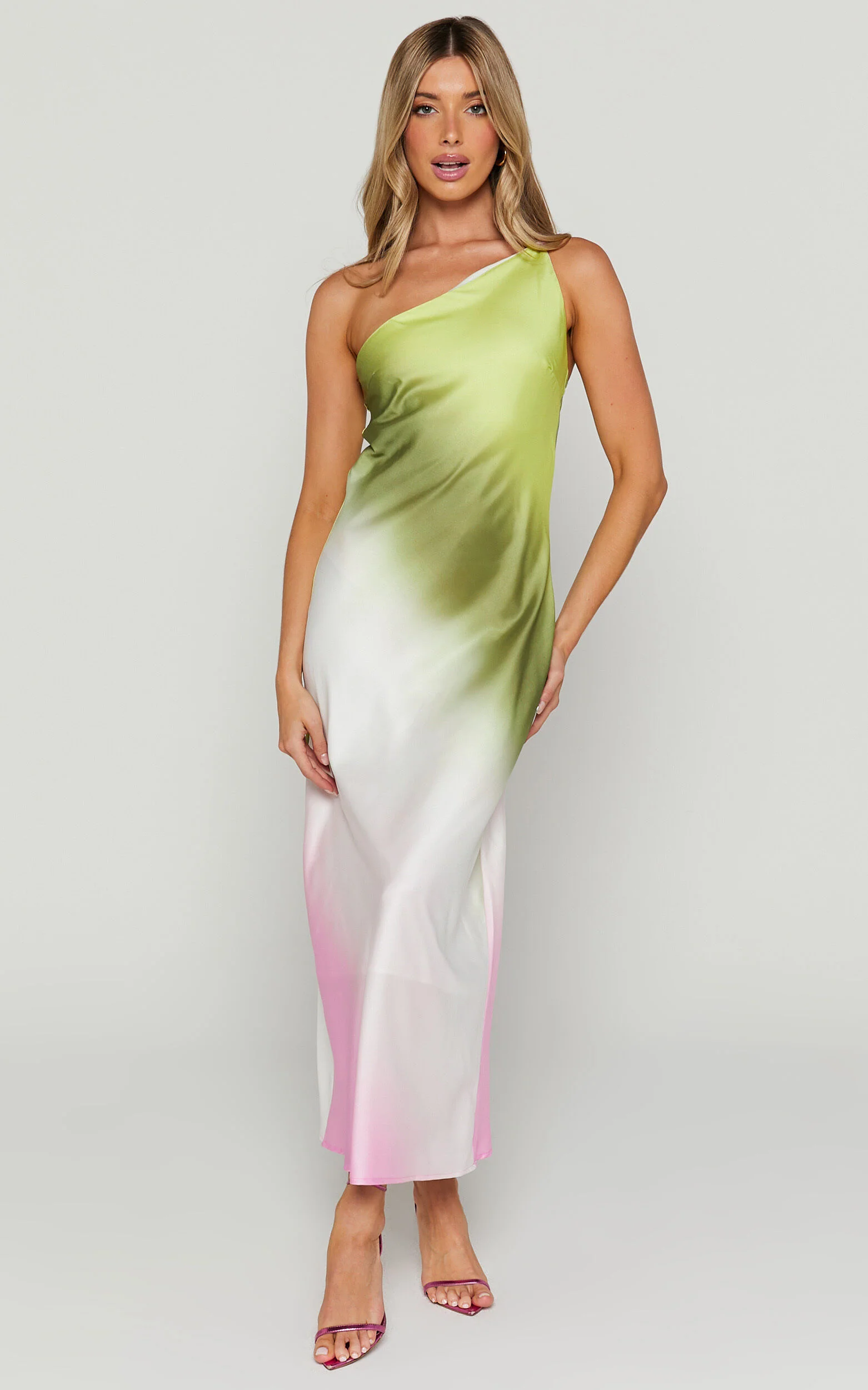 Marnie Midi Dress - One Shoulder Dress in OMBRE