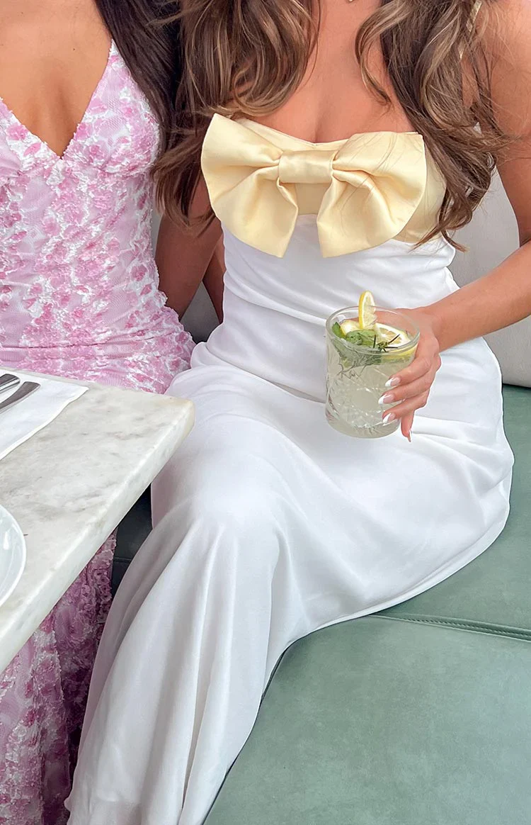 Honeydew Yellow Bow Maxi Dress