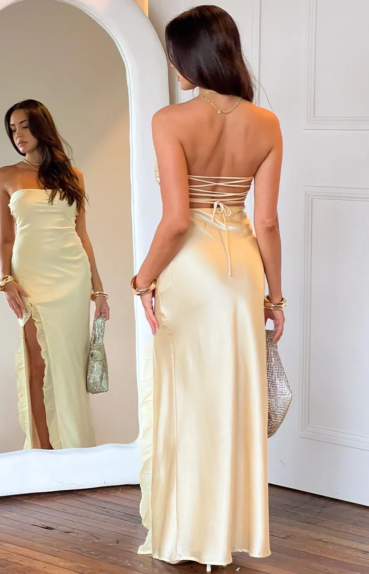 Mackenna Yellow Strapless Maxi Dress