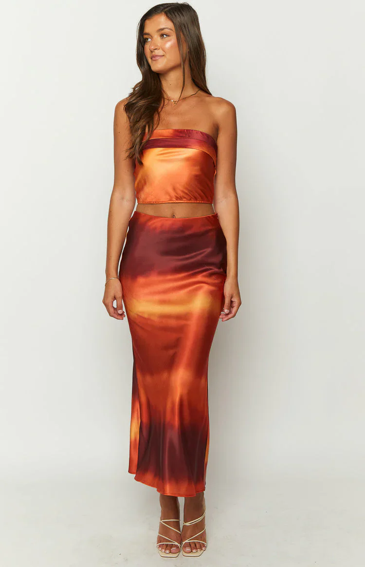 Esme Sunset Print Maxi Skirt