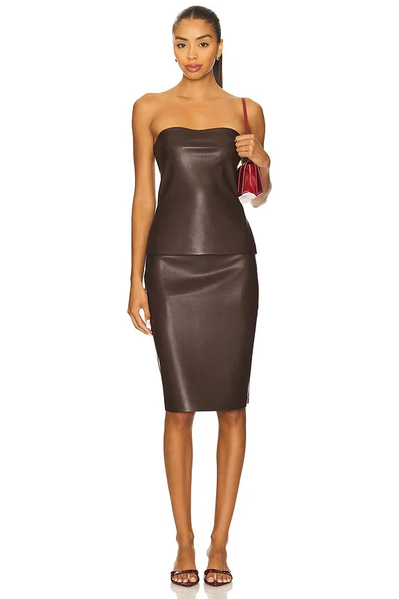 Faux Leather Pencil Skirt