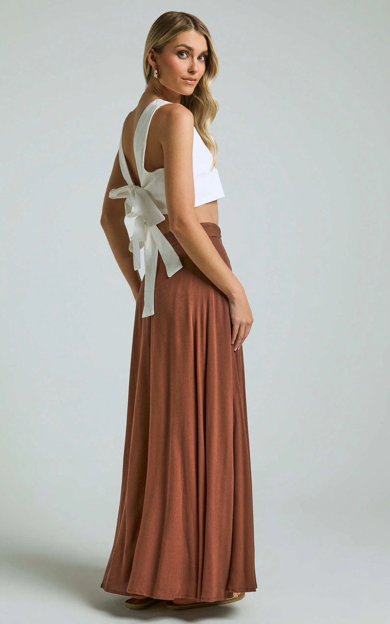 Break A Leg Maxi Skirt - Wrap Tie Skirt in Espresso
