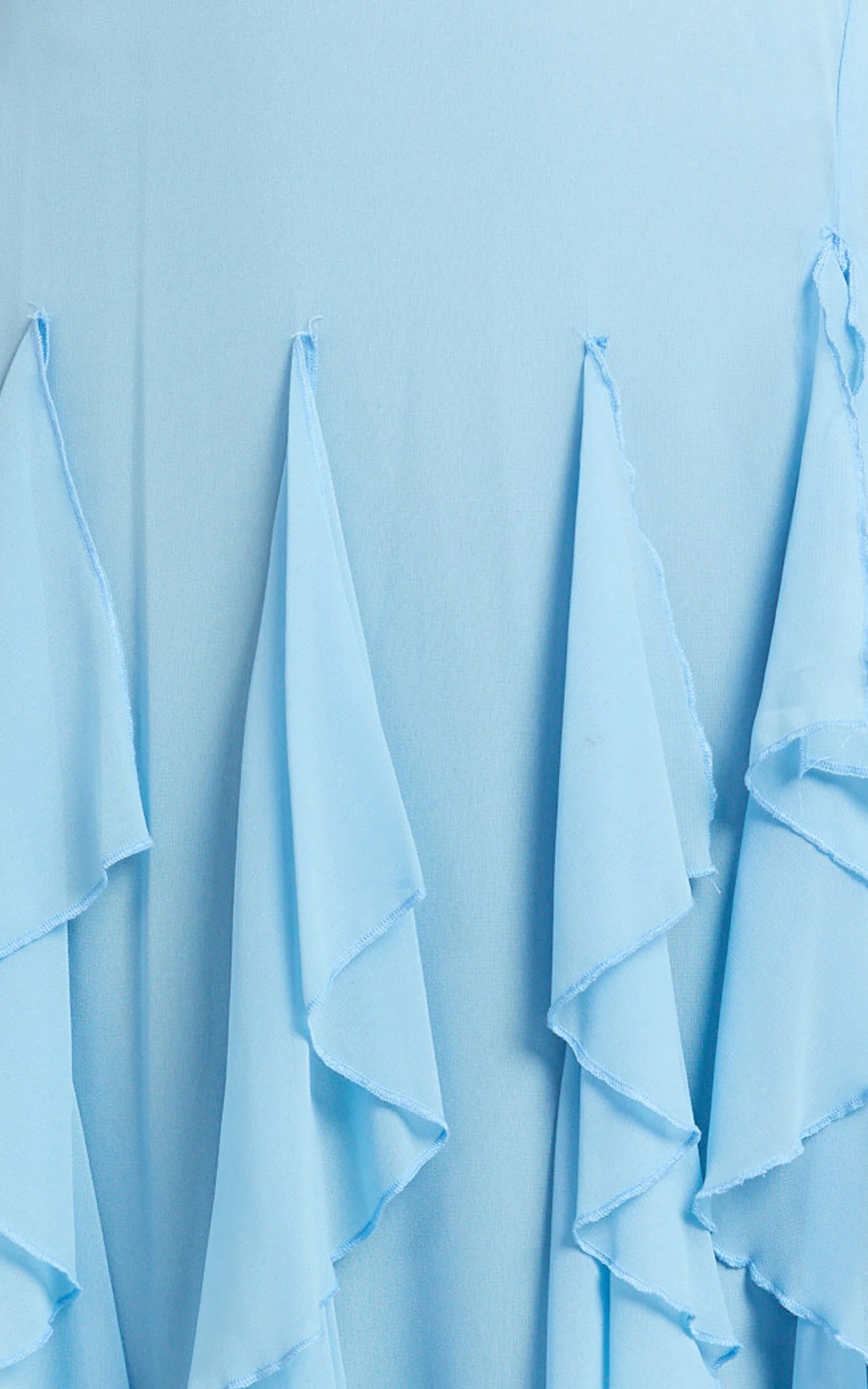 Maeve Maxi Dress - V Neck Ruffle Tier Slip Dress in Blue