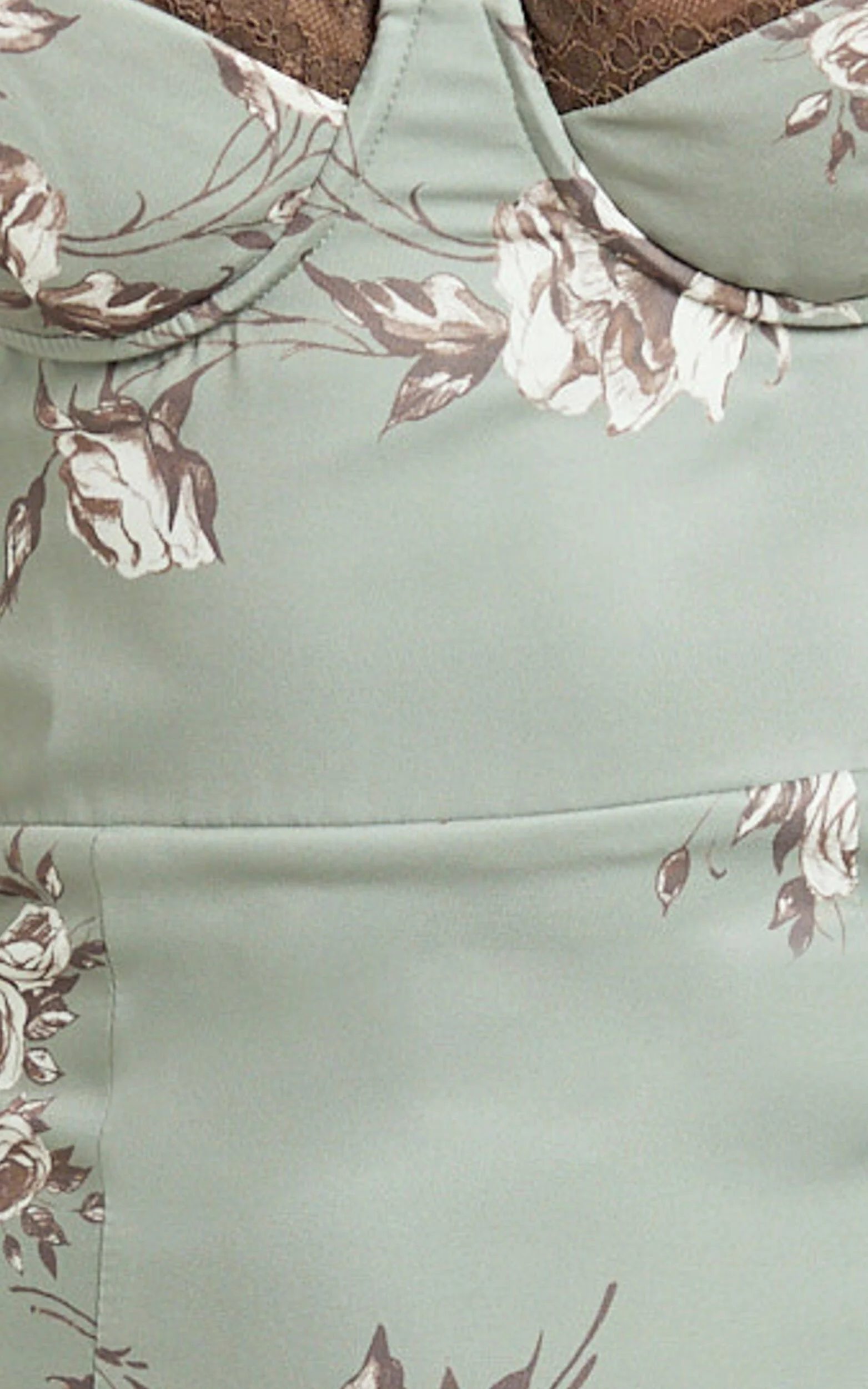 Benson Midi Dress - Sweetheart Neck Bustier Bodycon Dress in Botanical Bliss