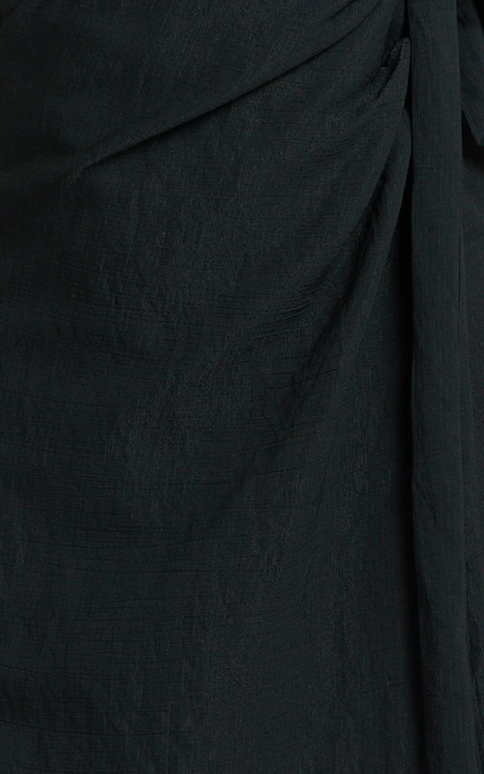 Robbie Midi Dress - Plunge Halter Midi Wrap Dress in Black