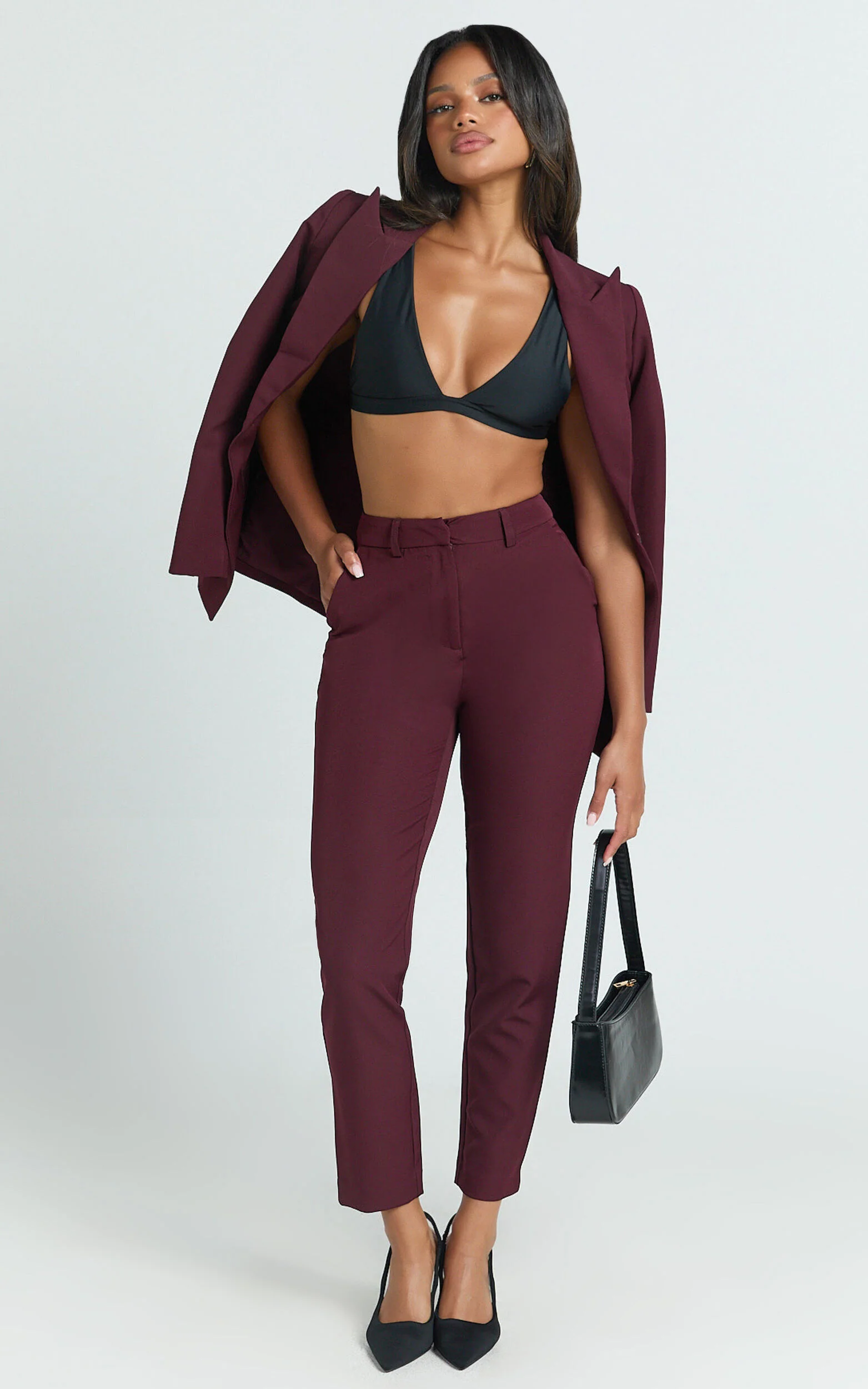 Hermie Blazer - Single Breasted Blazer in Wine