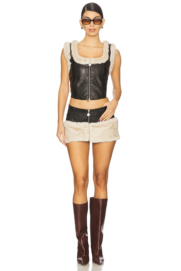 Kendra Skirt With Faux Fur Trim