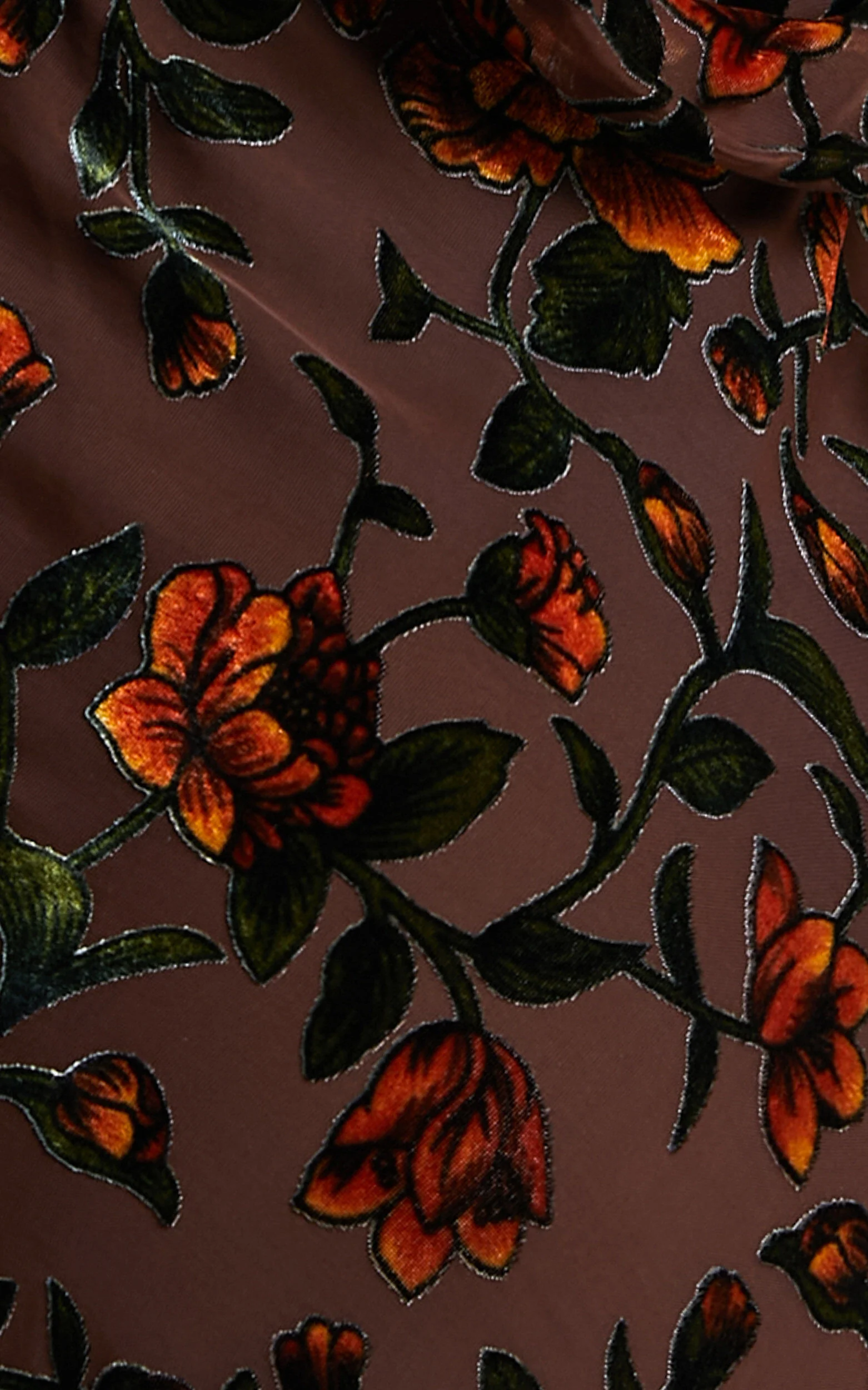 Stephania Midi Dress - Cowl Neck Low Back Burnout Slip Dress in Chocolate