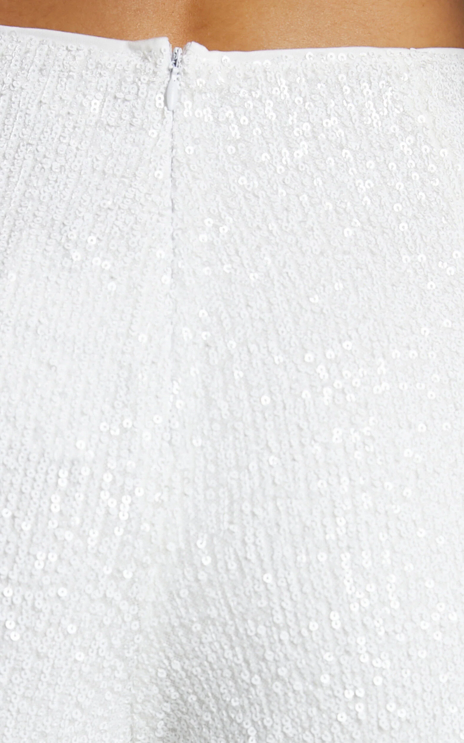 Julien Jumpsuit - Backless Wide Leg Cowl Neck Sequin Jumpsuit in White