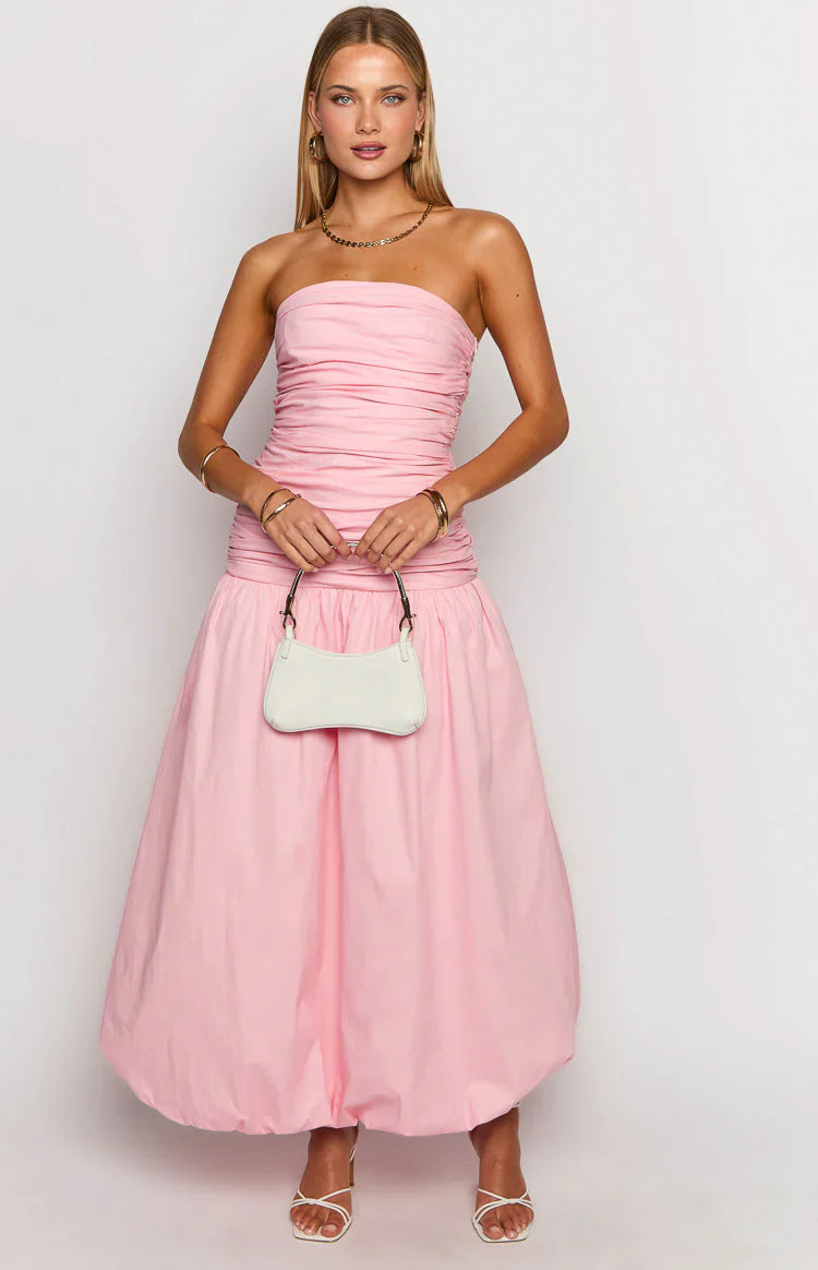 Boulevard Pink Strapless Maxi Dress