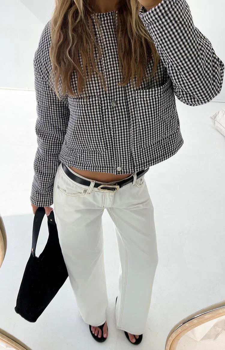 Lennie Black Gingham Quilted Jacket