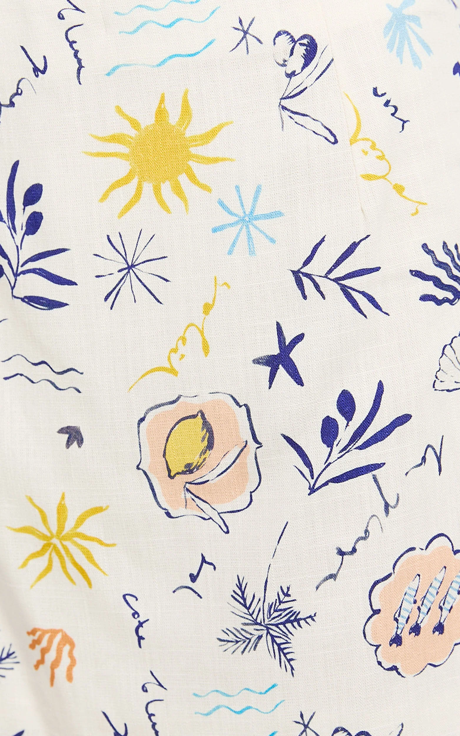 Hera Two Piece Set - Linen Square Neck Halter Vest Top And Mini Skirt Set in Soleil Print