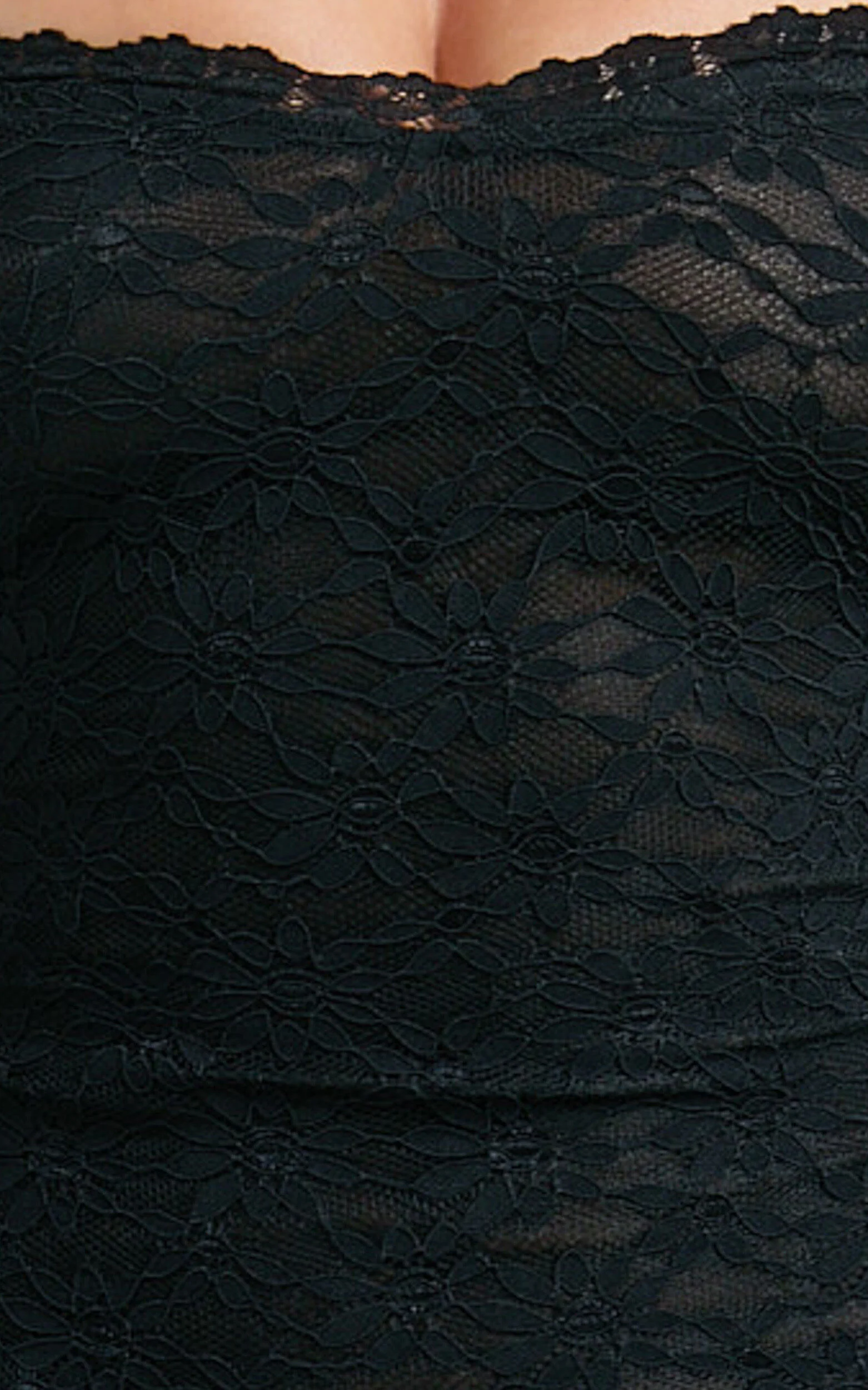 Frieda Mini Dress - Off Shoulder Flared Long Sleeve Stretch Lace Dress in Black