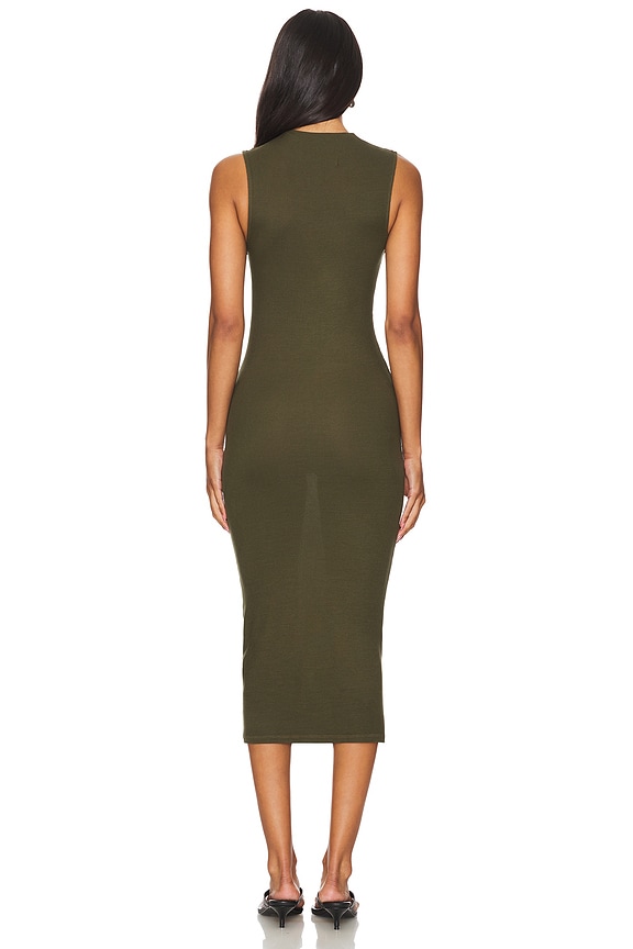 Silk Knit Sleeveless Twist Midi Dress