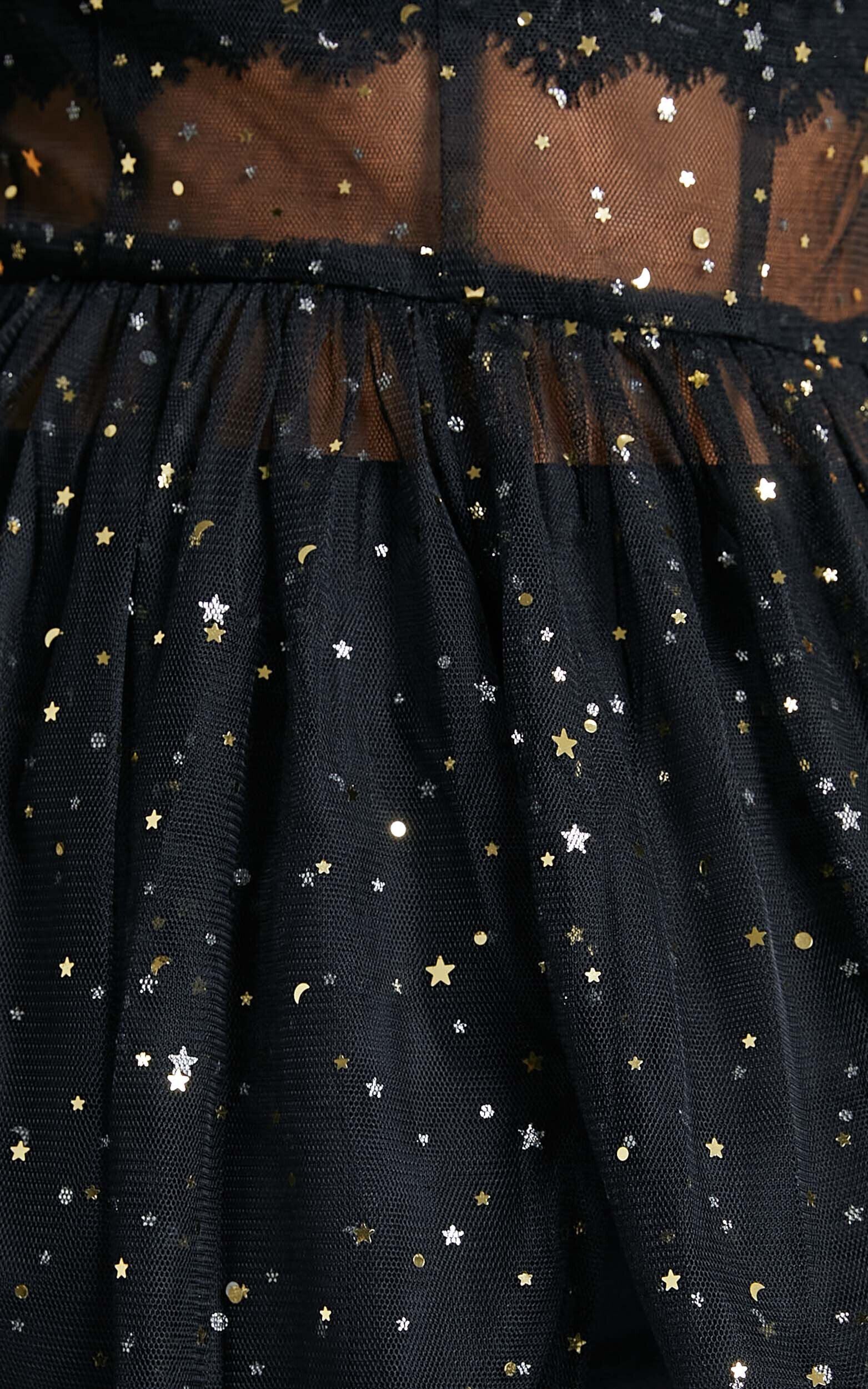 Stunning View Maxi Dress - Bodice Sheer Dress in Black Mesh