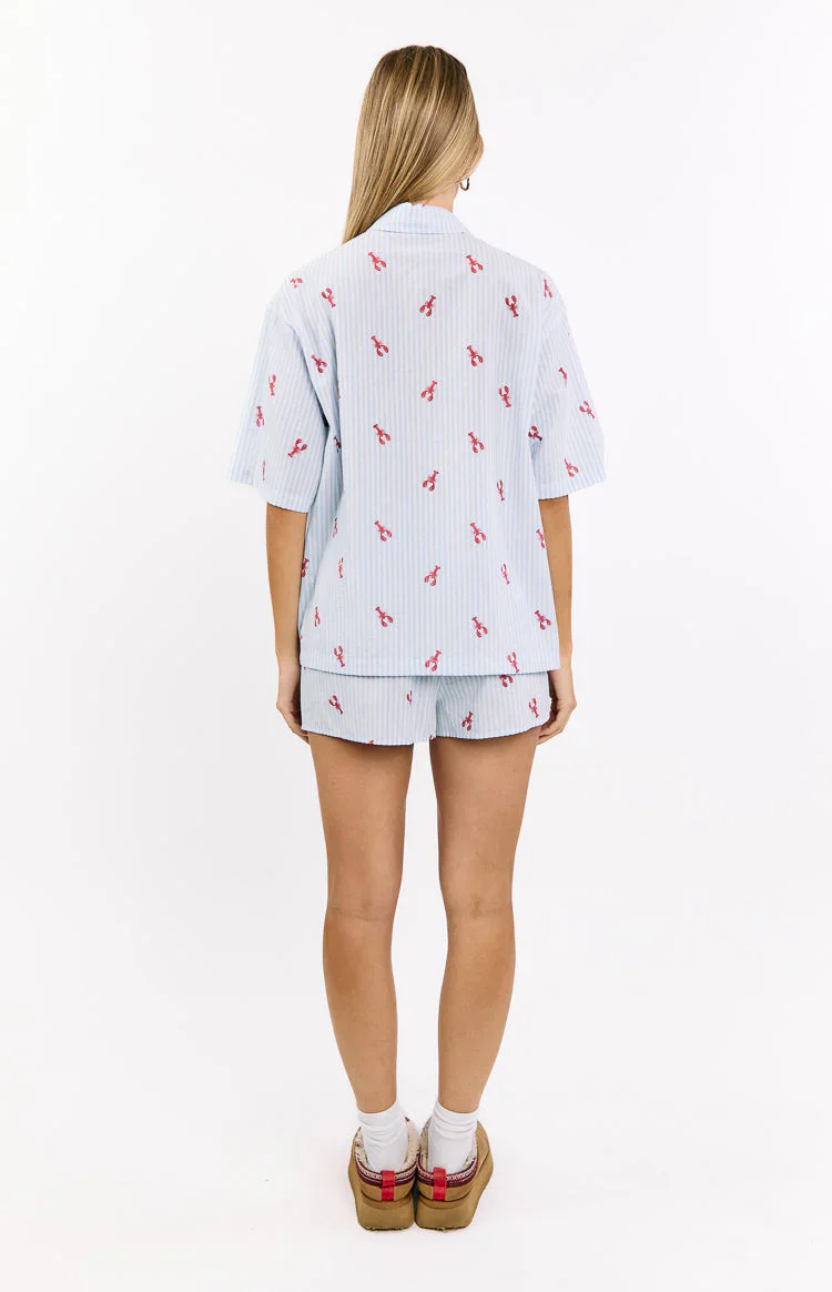 Alexea Lobster Print Pajama Shirt
