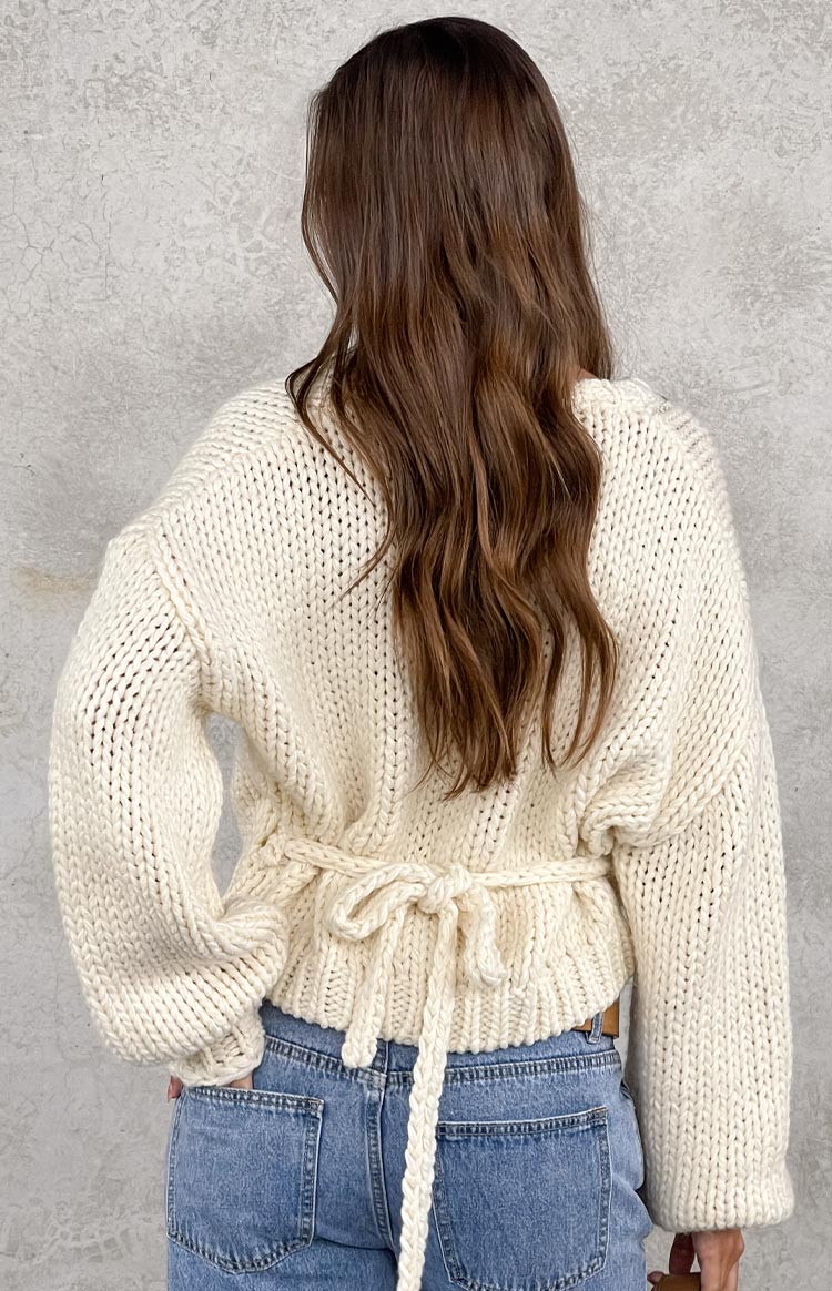 Verity Cream Knit Wrap Cardigan