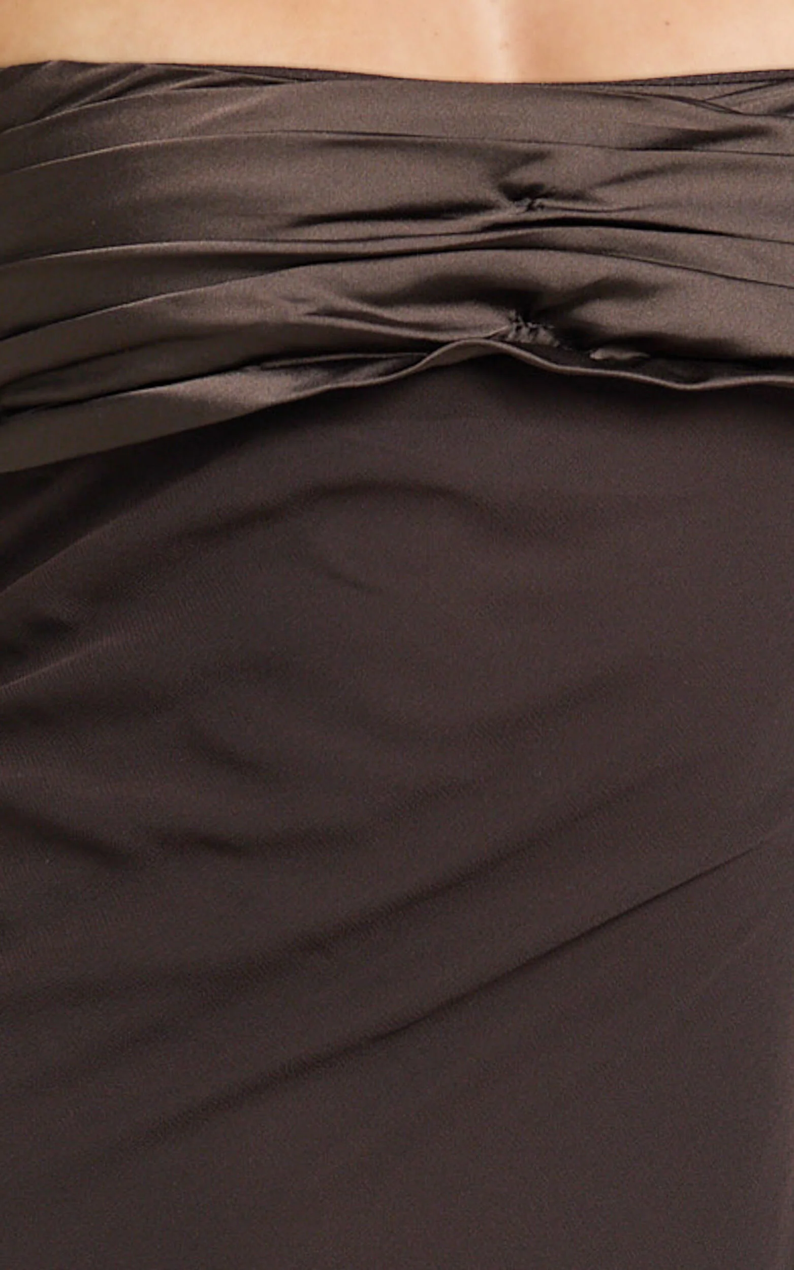 Sonya Maxi Dress - Cowl Neck Asymmetric Fit And Flare Dress in Chocolate