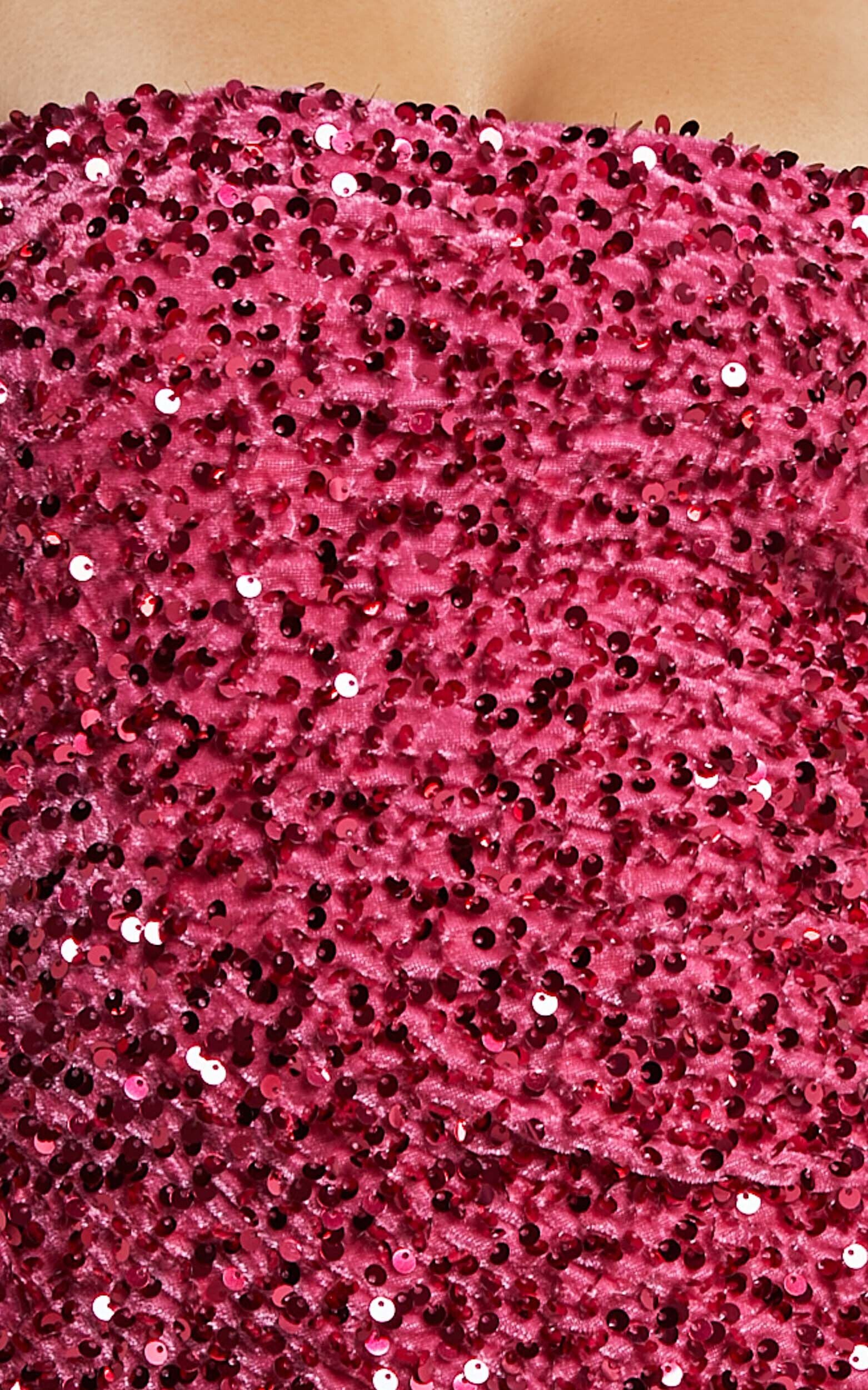 Connie Mini Dress - Strapless Sequin Dress in Pink