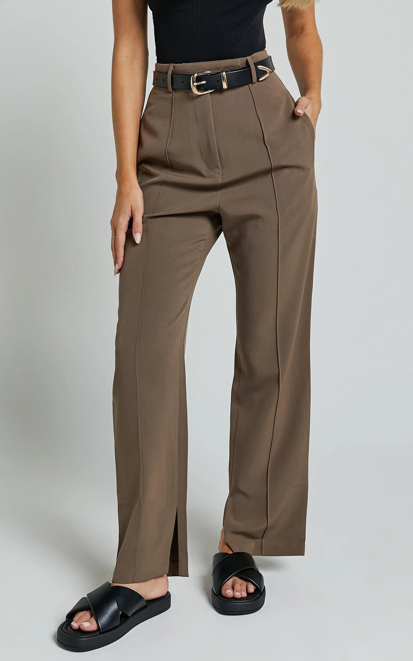 Rogers Pants - High Waisted Pants in Mocha