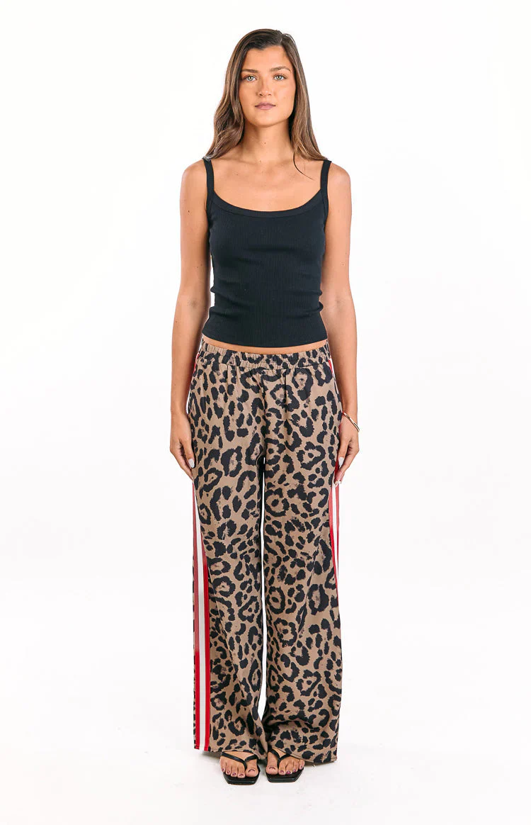 Sharly Leopard Red Racer Stripe Pants