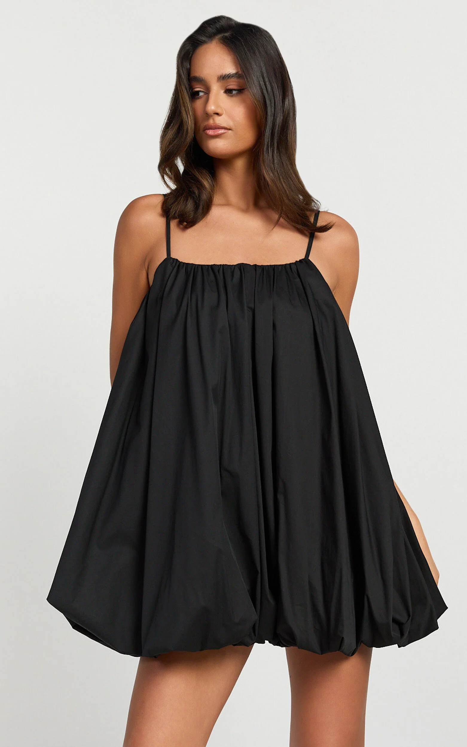 Marites Mini Dress - Bubble Mini Dress in Black