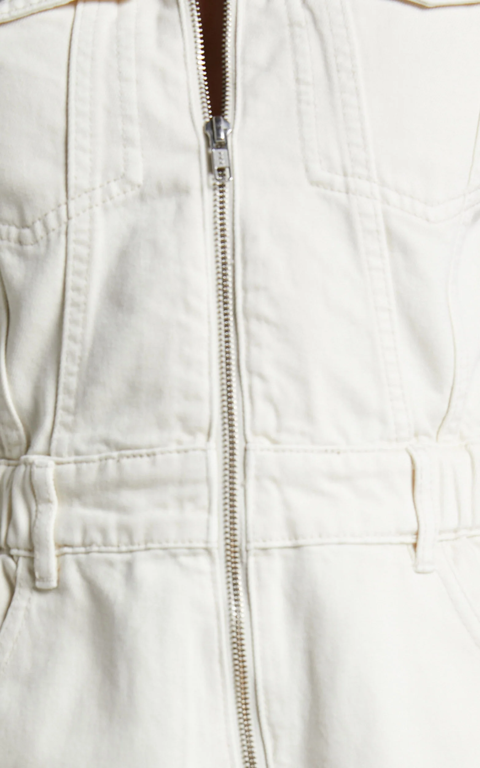 Mauriel Playsuit - Recycled Cotton Utility Playsuit in Ecru