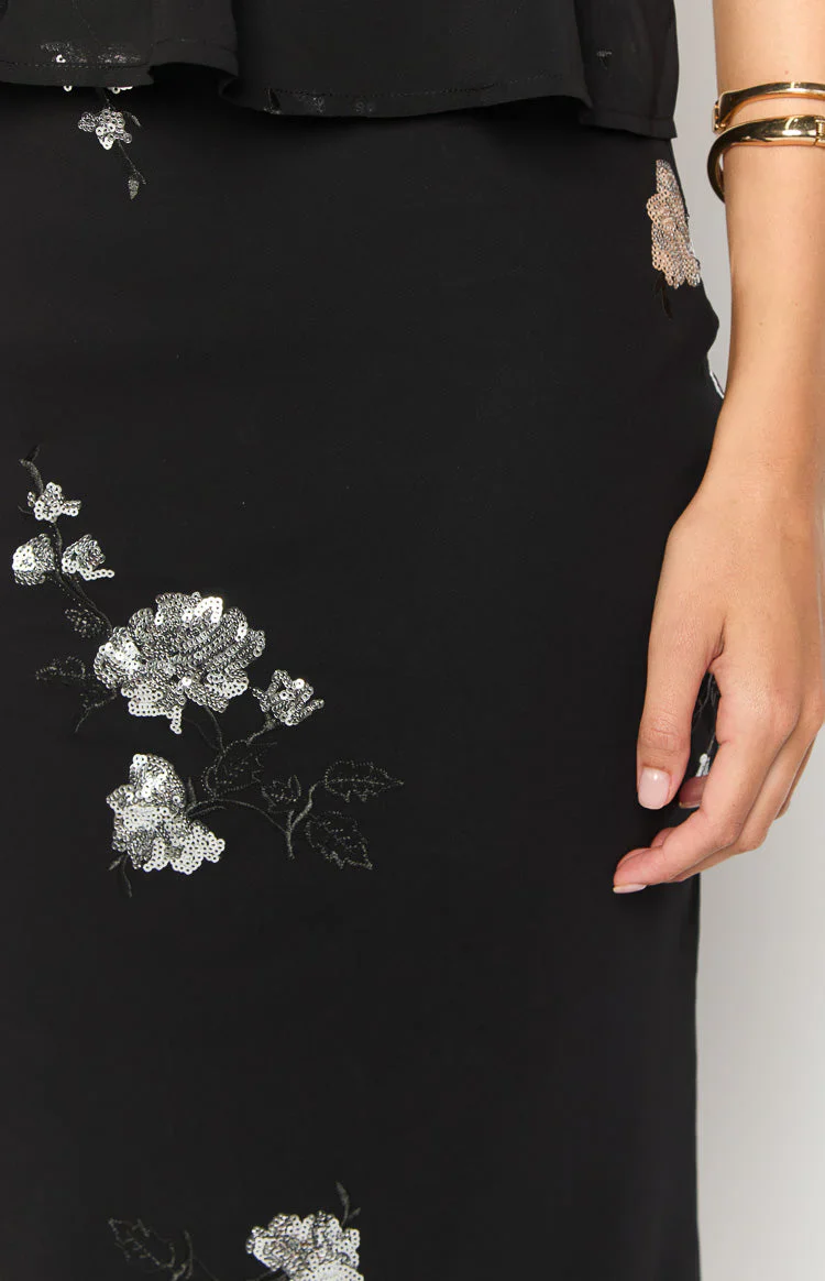 Shyla Black Maxi Skirt