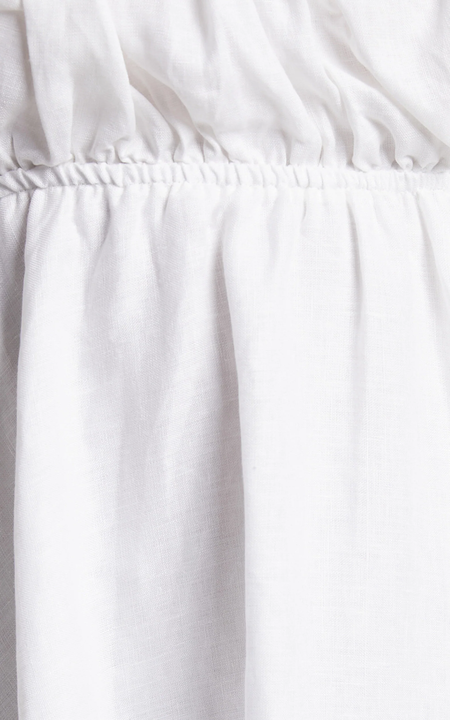 Amalie The Label - Hamyya Linen Tie Back Puff Sleeve Mini Linen Dress in White