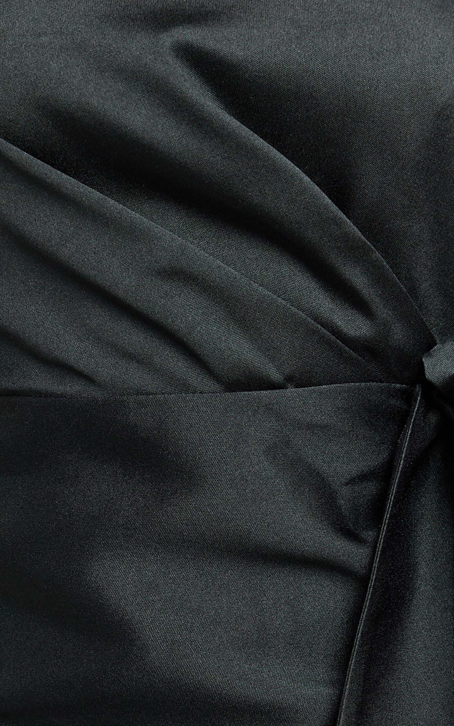 Jayce Mini Dress - Strapless Drape Dress in Black