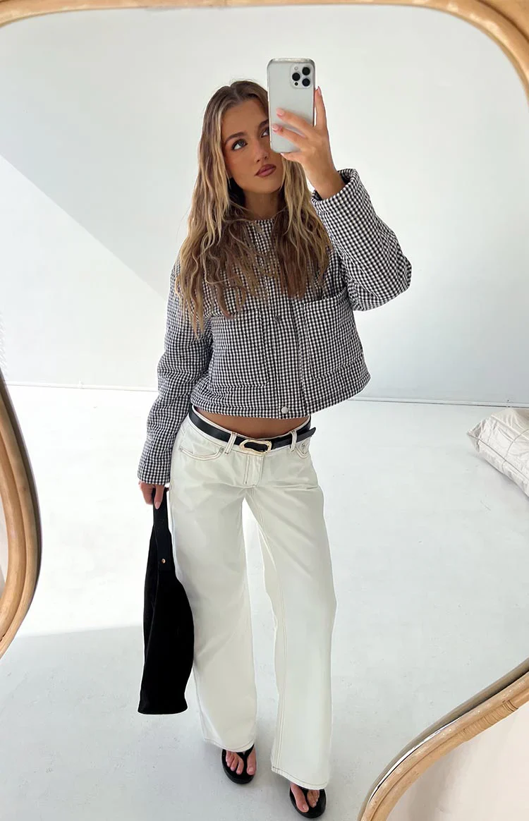 Lennie Black Gingham Quilted Jacket