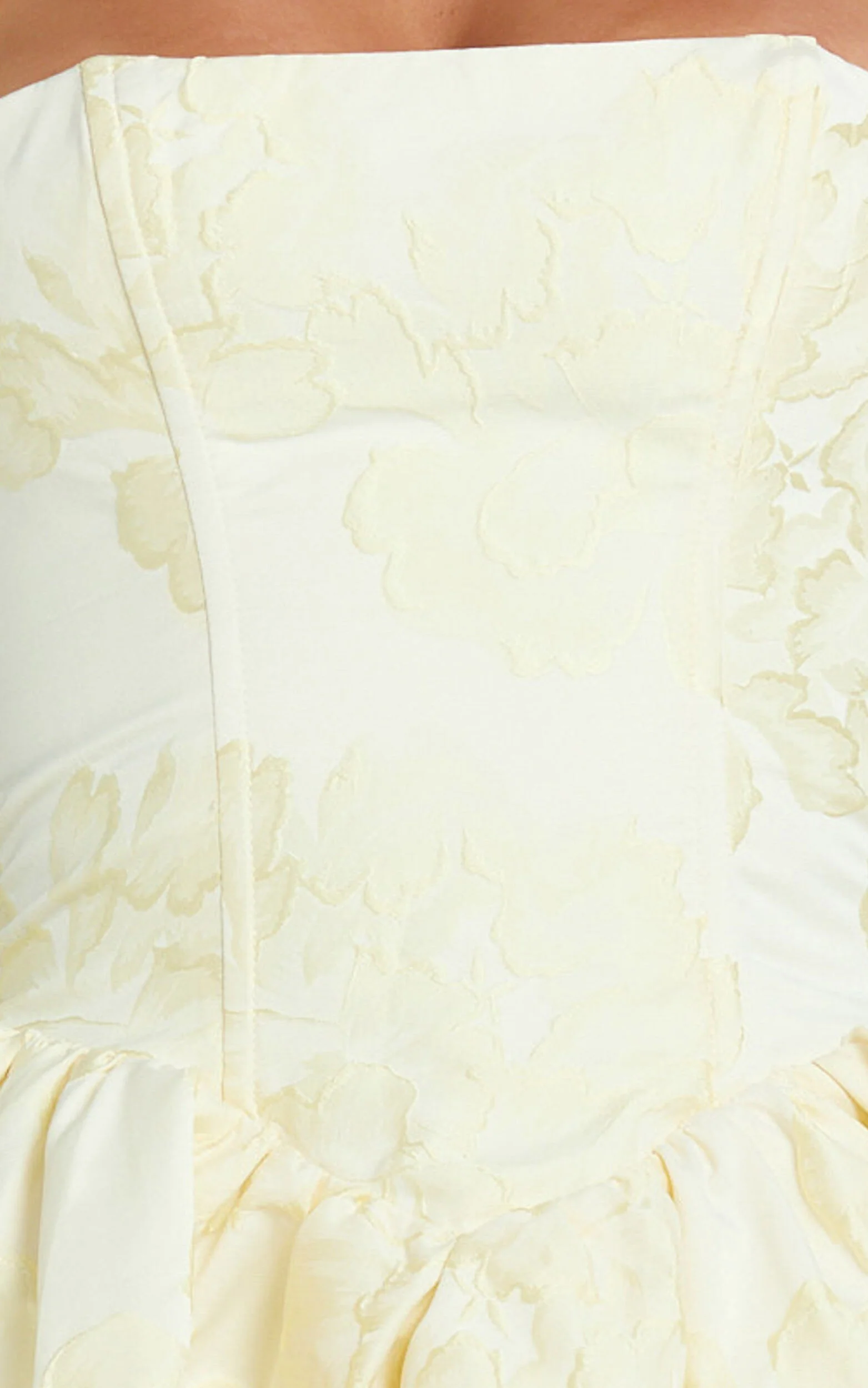 Maddy Mini Dress - Square Neck Halter Fit And Flare Dress in Lemon