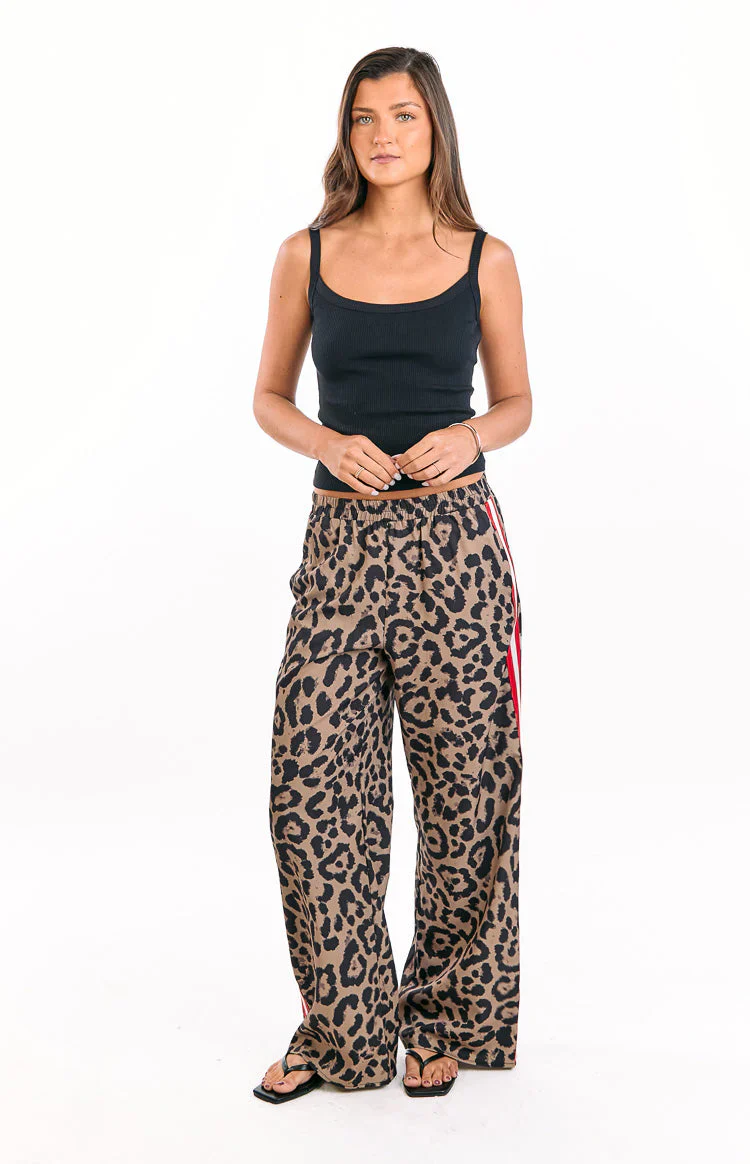 Sharly Leopard Red Racer Stripe Pants
