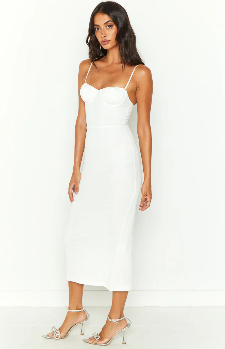 Long Island White Midi Mesh Dress
