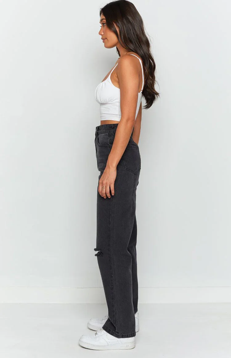 Robin Wide Leg Jeans Black Wash