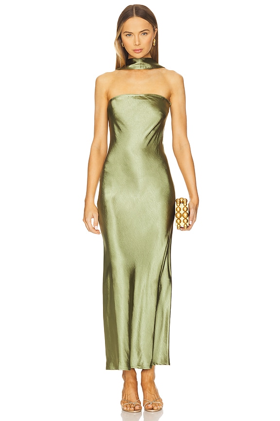 Angelina Neck Tie Maxi Dress