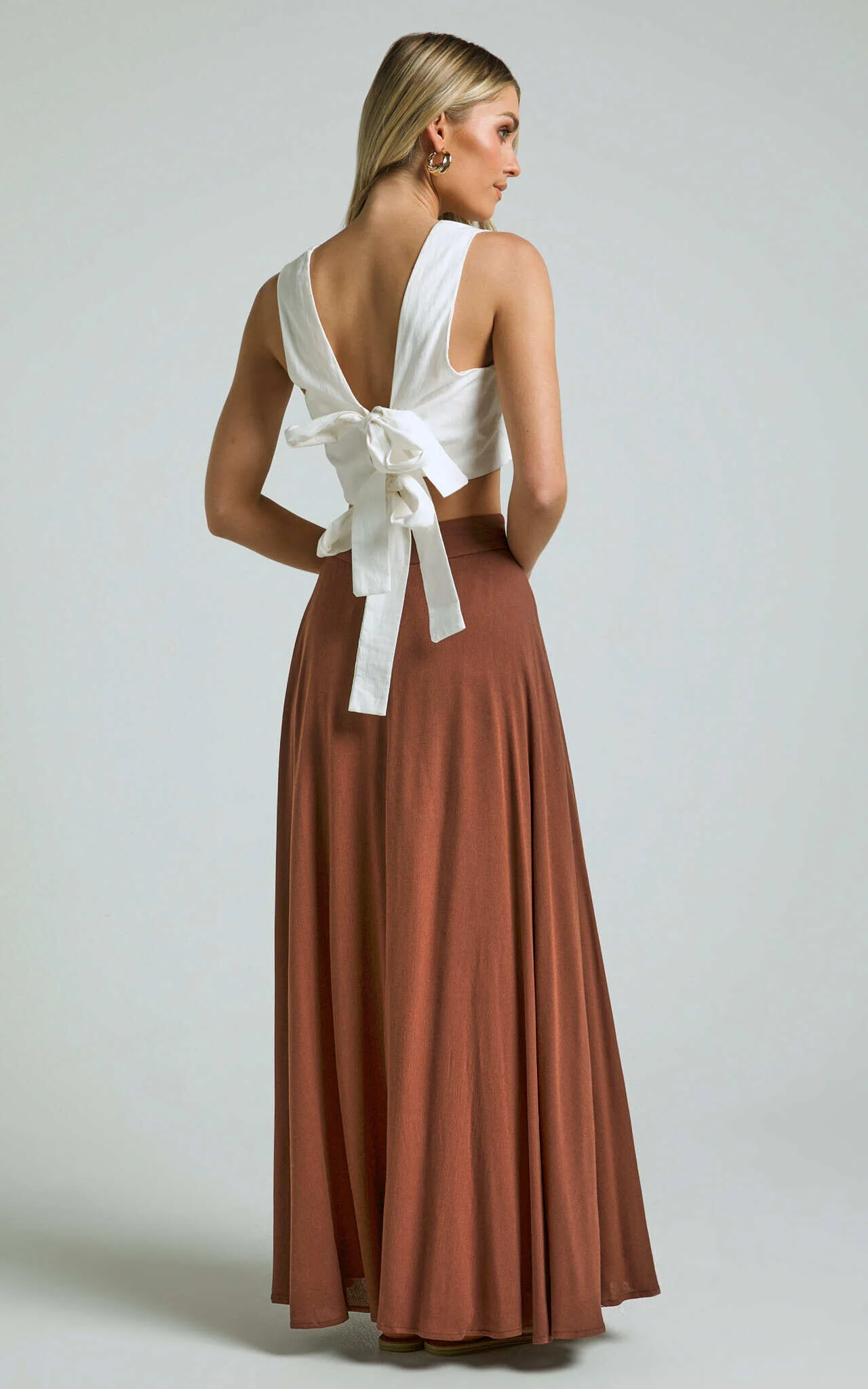 Break A Leg Maxi Skirt - Wrap Tie Skirt in Espresso