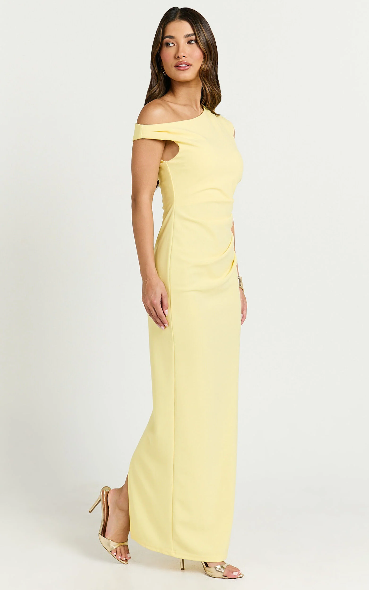 Genie Maxi Dress - Off The Shoulder Dress in Yellow