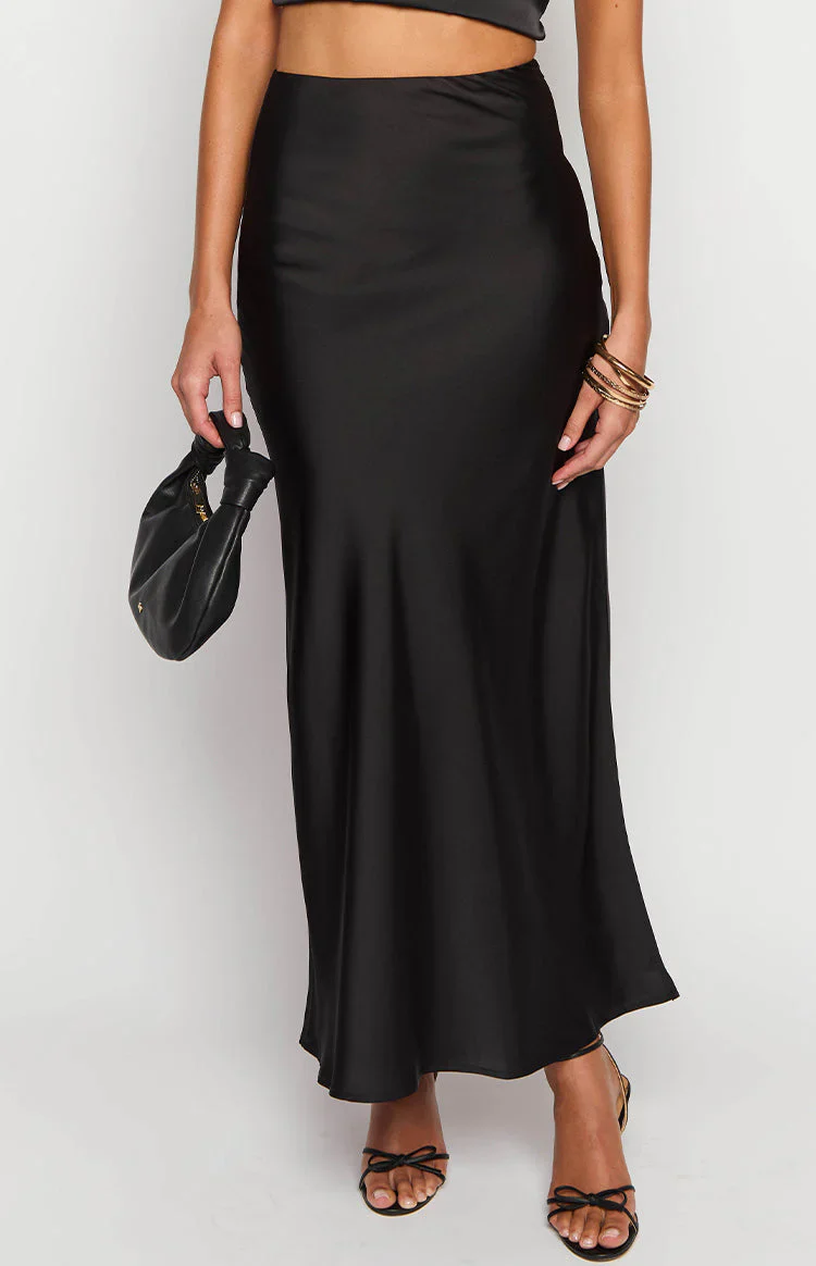 Genevieve Black Maxi Skirt