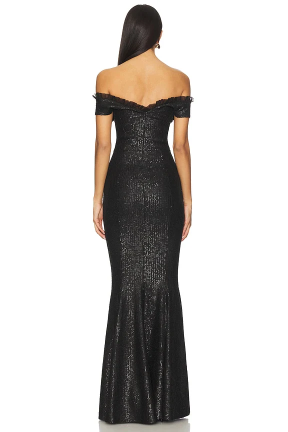 Double Drop Shoulder Grace Fishtail Gown