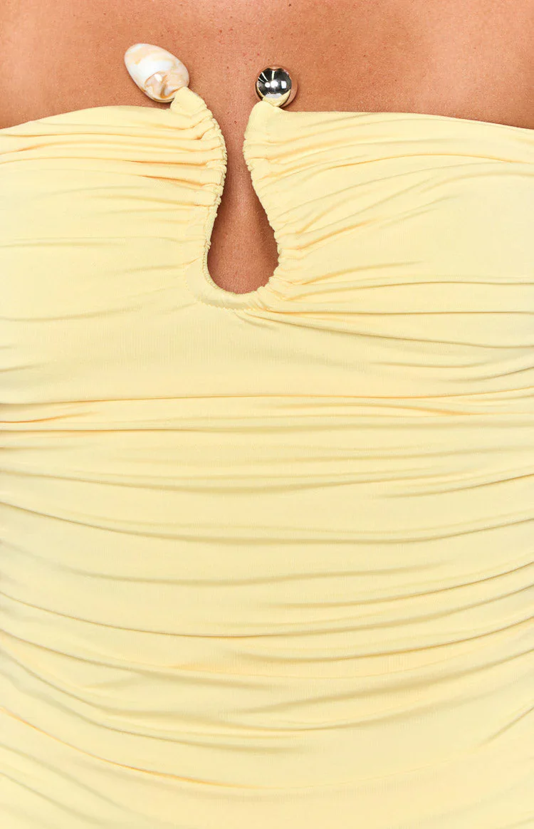 Mally Yellow Strapless Mini Dress