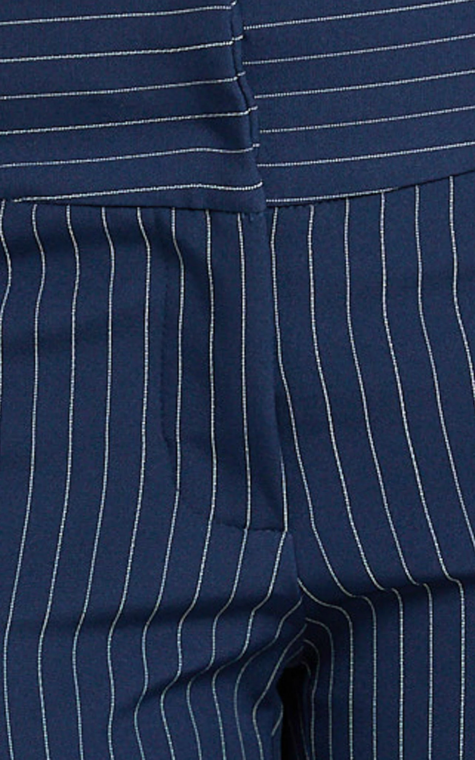 Elliot Pants - Mid Rise Pinstripe Bootleg Pants in Navy