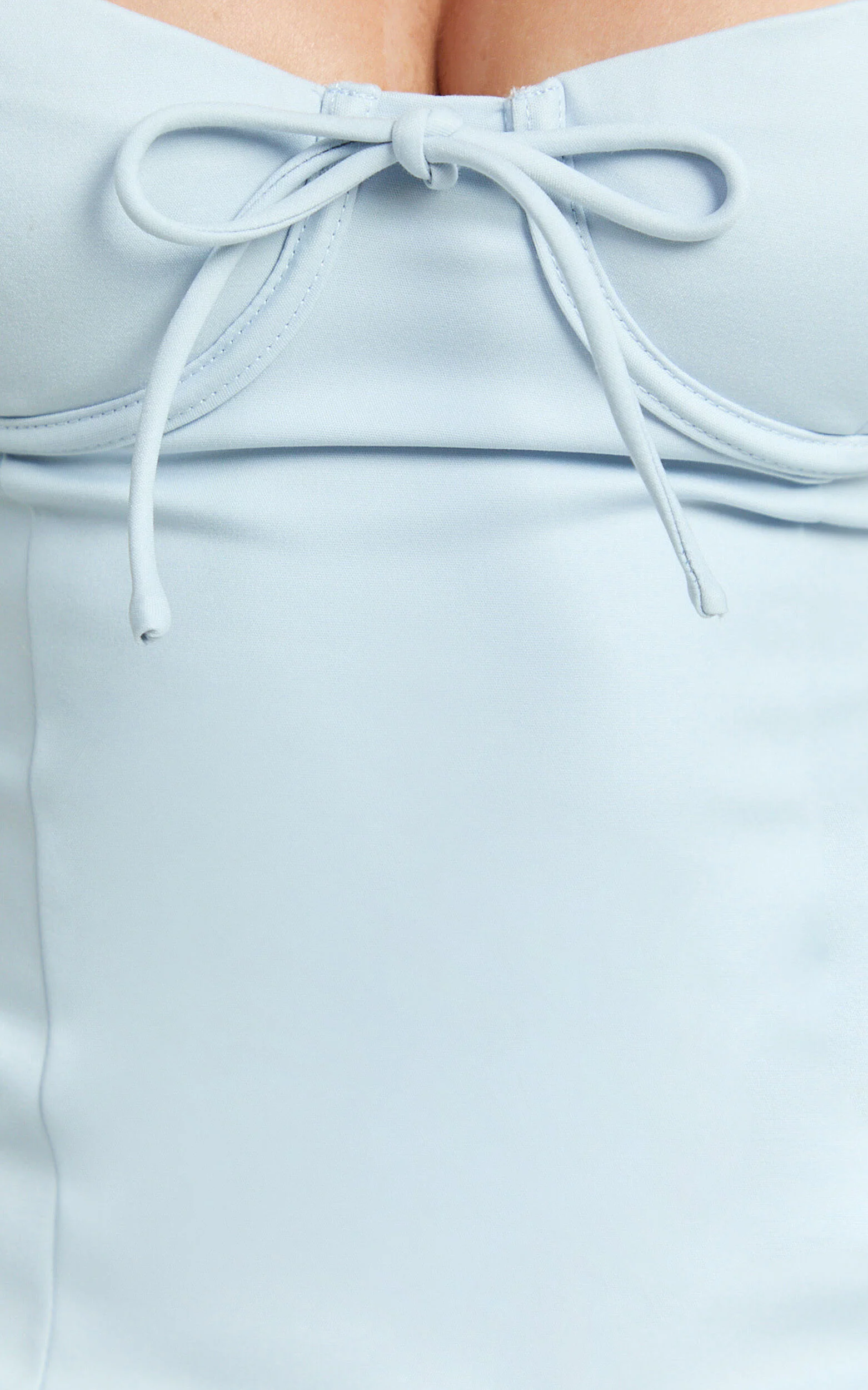 Melody Mini Dress - Sweetheart Bust Fitted Dress in Blue