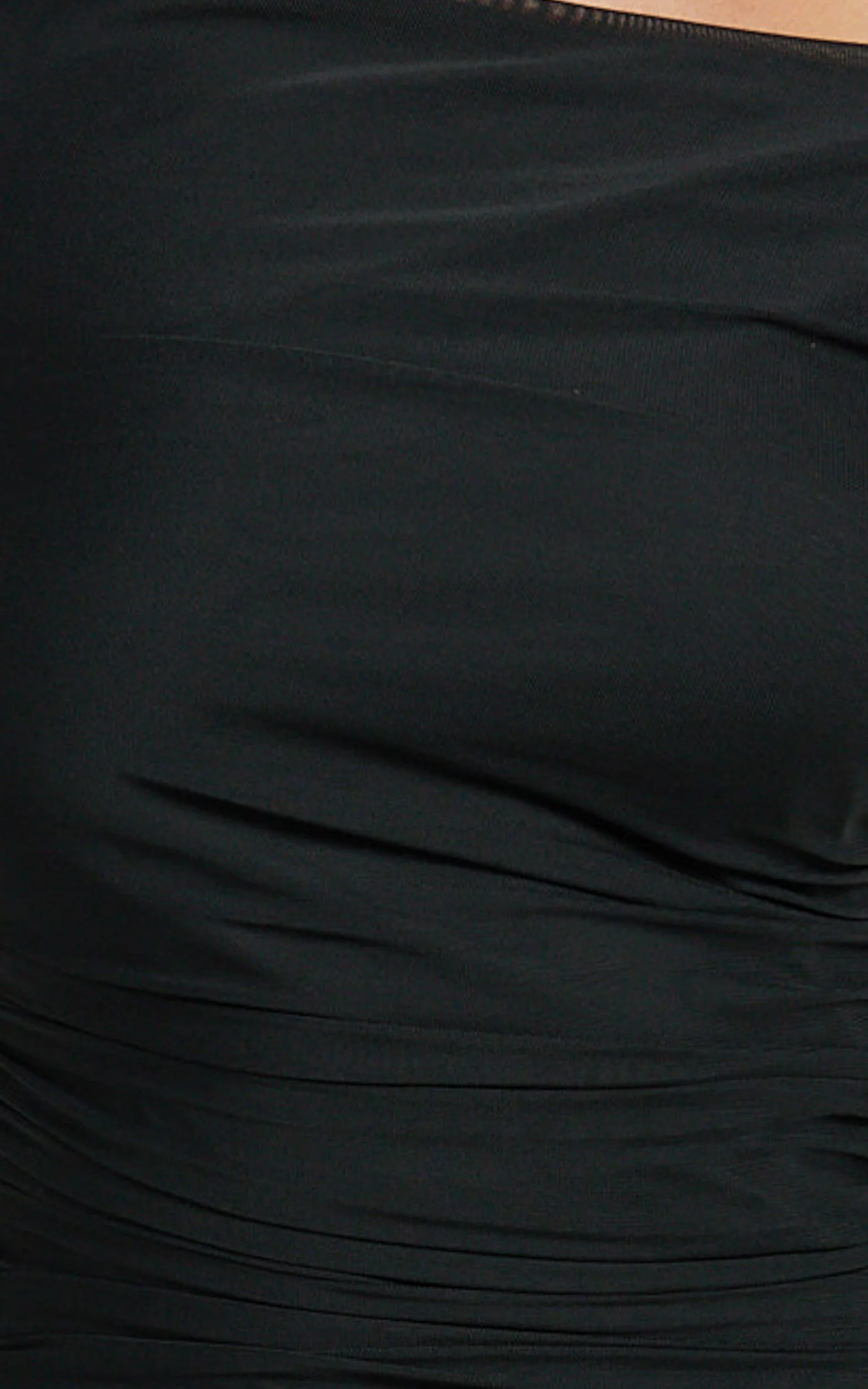 Judee Midi Dress - One Shoulder High Side Split Dress in Black