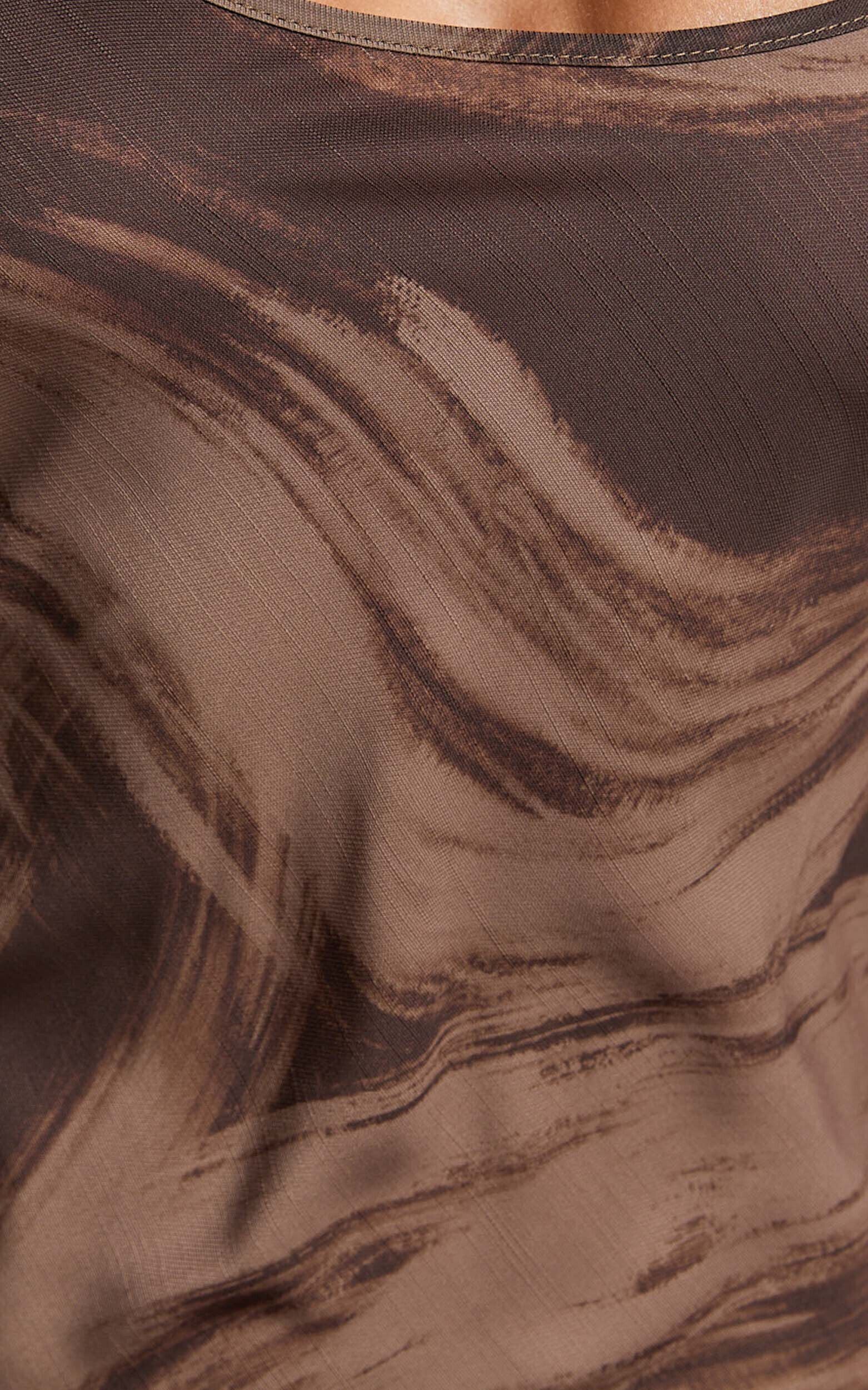 Sally Midi Dress - Strappy Slip Dress in Hazel Swirl Print