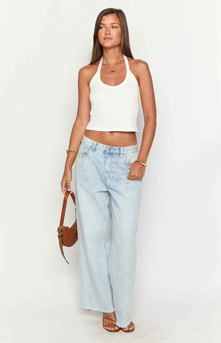 Sawyer White Halter Neck Top