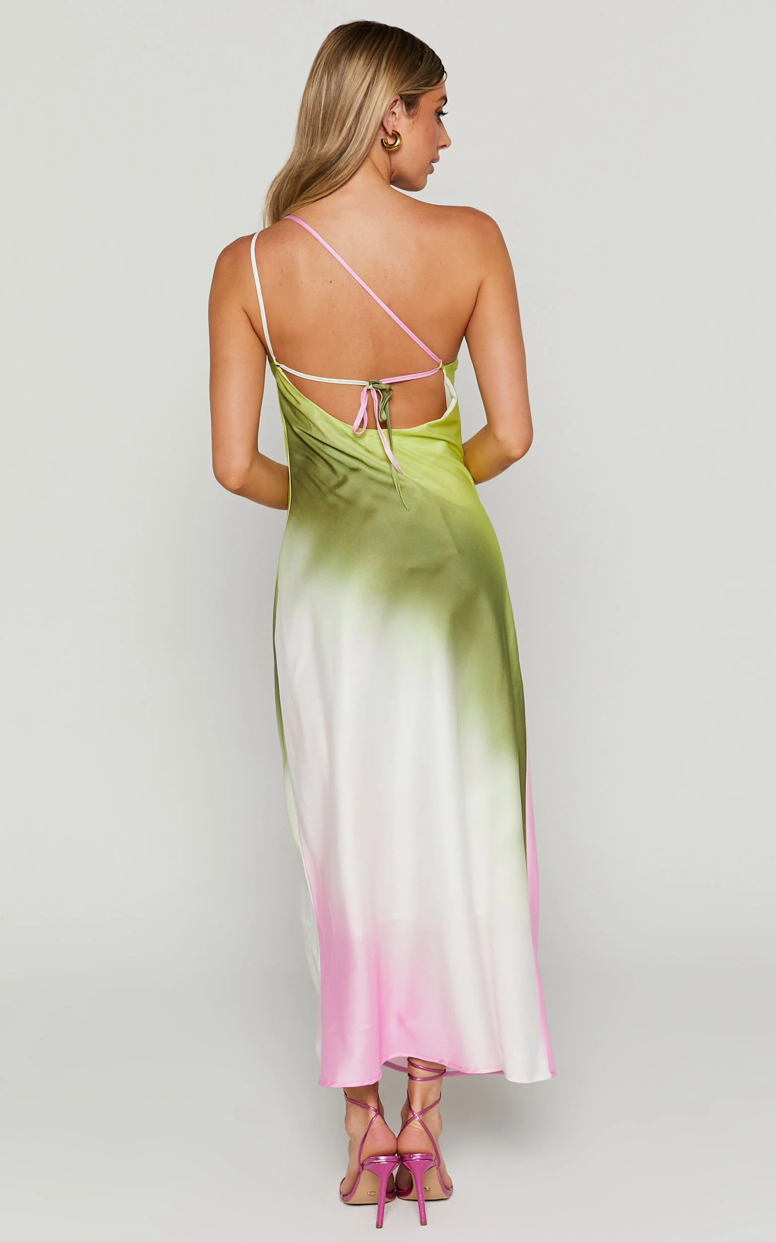 Marnie Midi Dress - One Shoulder Dress in OMBRE