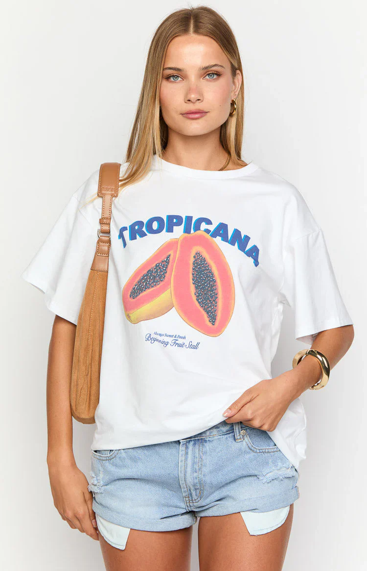 Tropicana White Tee
