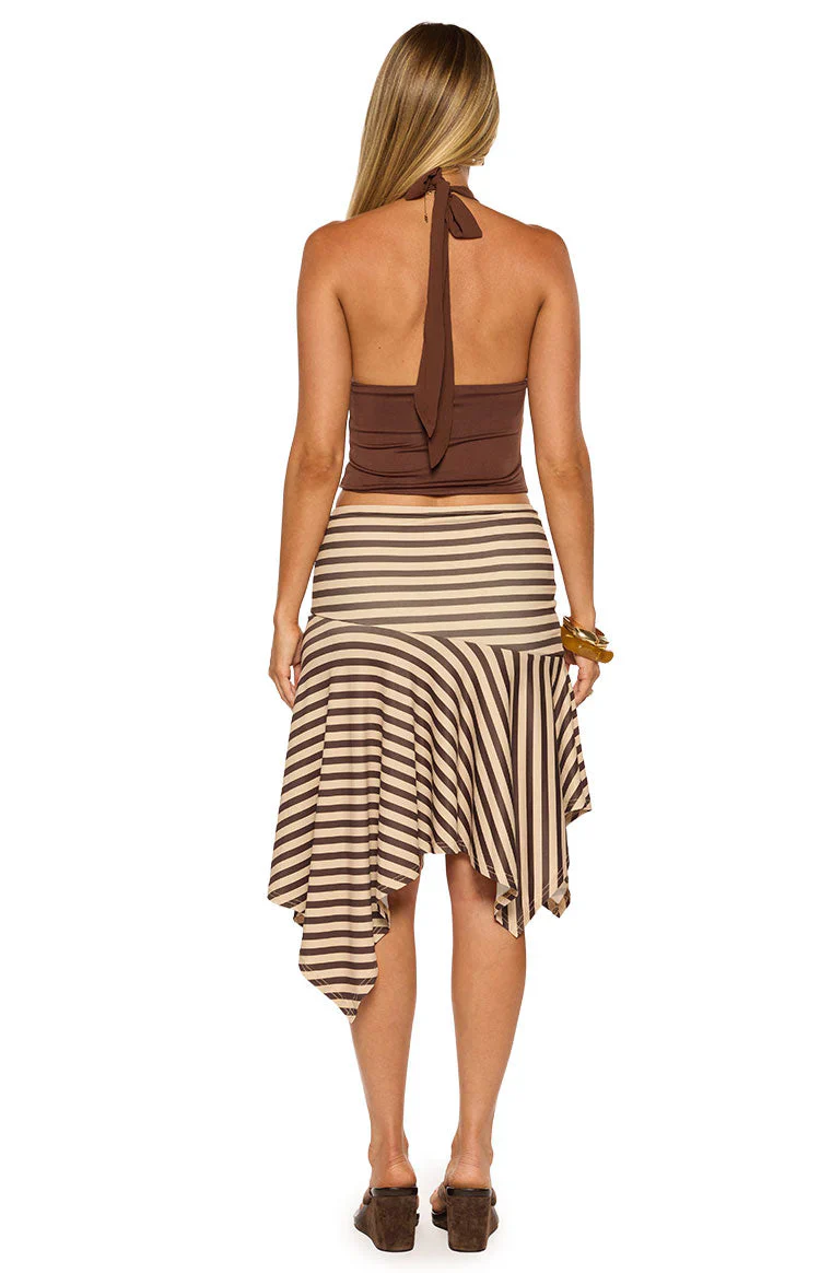 Kerlina Brown Halter Neck Top