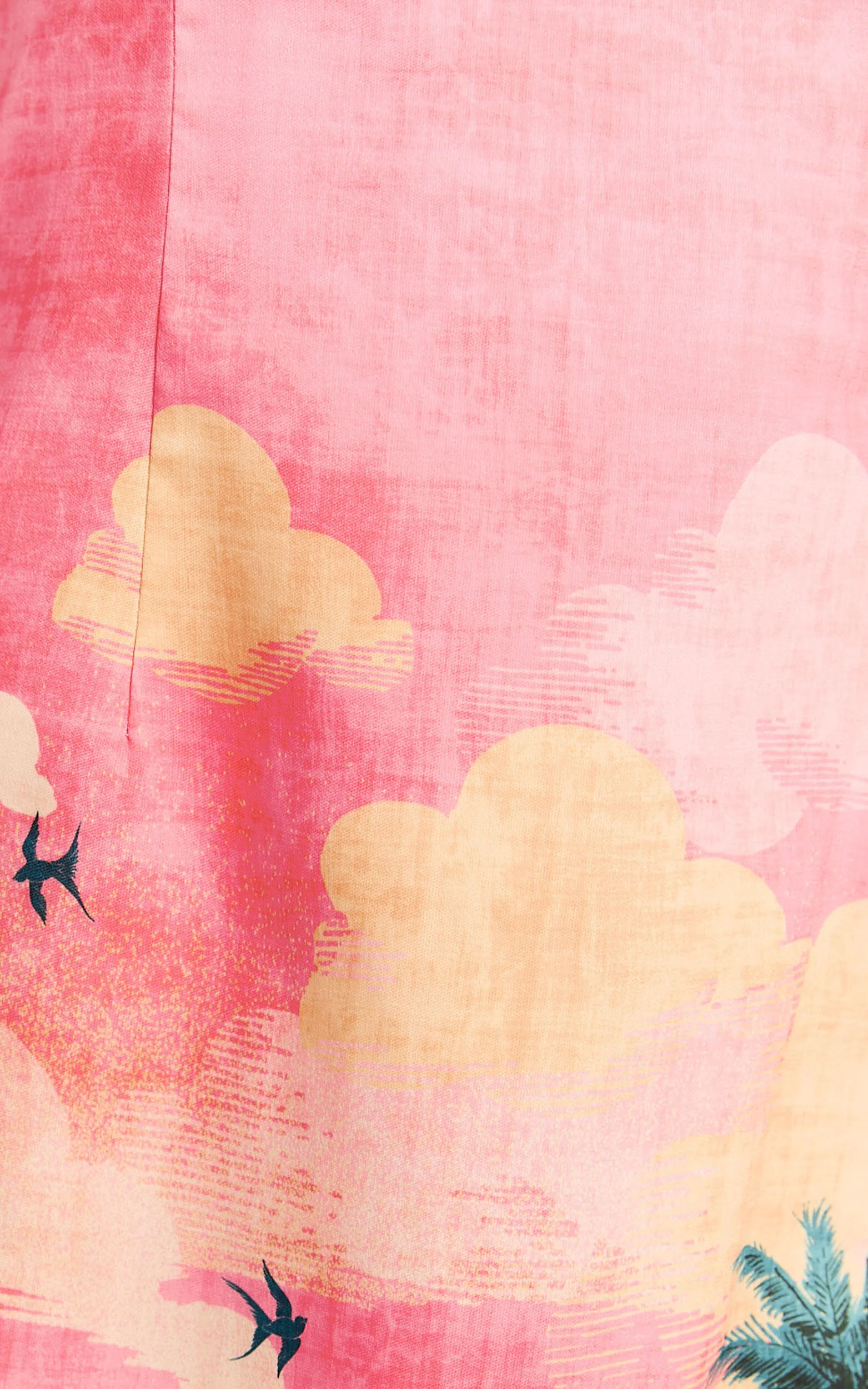 Amalie The Label - Leesha Strapless Fitted Split Leg Midi Dress in Island Sunset Print